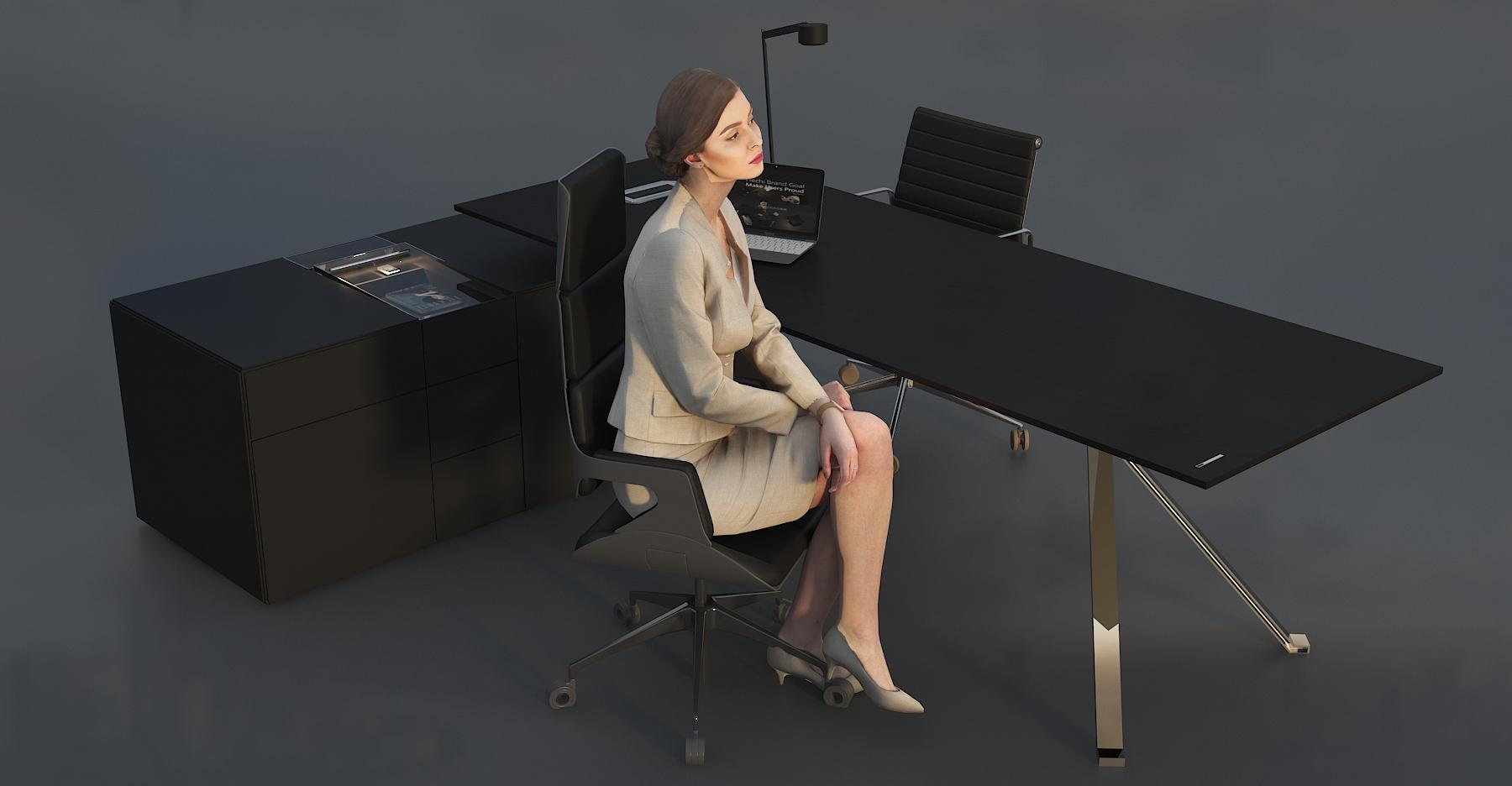 Desk for Department Manager:Black Feather